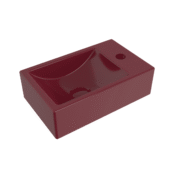 Bocchi Milano Dar Sağ Lavabo 37 cm Parlak Burgonya Bordosu - 1419-072-0126 - Mini Lavabo