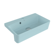 Bocchi Milano Dar Yarım Tezgah Lavabo 50X30 cm Mat Buz Mavisi - 1543-029-0126 - Yarım Tezgah Lavabo