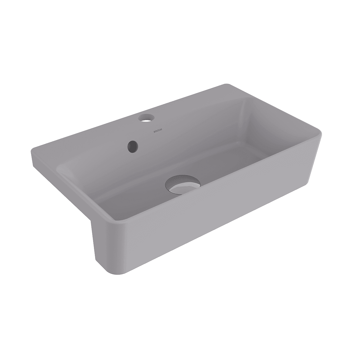 Bocchi Milano Dar Yarım Tezgah Lavabo 50X30 cm Mat Gri Bocchi Milano Dar Yarım Tezgah Lavabo 50X30 cm Mat Gri