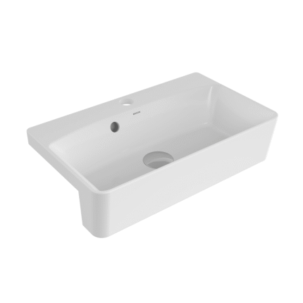 Bocchi Milano Dar Yarım Tezgah Lavabo 50X30 cm Parlak Beyaz - 1543-001-0126 - Yarım Tezgah Lavabo
