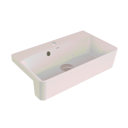 Bocchi Milano Dar Yarım Tezgah Lavabo 50X30 cm Parlak Bisküvi