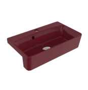 Bocchi Milano Dar Yarım Tezgah Lavabo 50X30 cm Parlak Burgonya Bordosu - 1543-072-0126 - Yarım Tezgah Lavabo