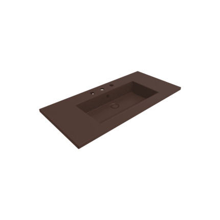 Bocchi Milano Etajerli Lavabo 100 cm Üç Delikli Mat Kahve - 1105-025-0127 - Etajerli Lavabo