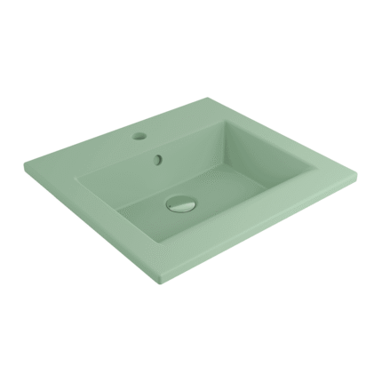 Bocchi Milano Etajerli Lavabo 50 cm - Mat Mint Yeşili - 1643-033-0126 - Etajerli Lavabo