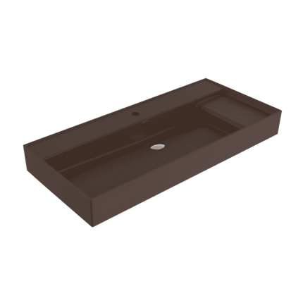 Bocchi Milano Sağdan Etejerli Lavabo 100 cm Mat Kahve - 1538-025-0126 - Etajerli Lavabo