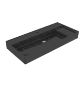 Bocchi Milano Sağdan Etejerli Lavabo 100 cm Parlak Siyah - 1538-005-0126 - Etajerli Lavabo