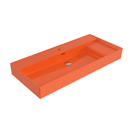 Bocchi Milano Sağdan Etejerli Lavabo 100 cm Parlak Turuncu - 1538-012-0126 - Etajerli Lavabo