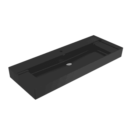Bocchi Milano Sağdan Etejerli Lavabo 120 cm Mat Siyah - 1539-004-0126 - Etajerli Lavabo