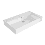 Bocchi Milano Sağdan Etejerli Lavabo 80 cm Mat Beyaz - 1537-002-0126 - Etajerli Lavabo