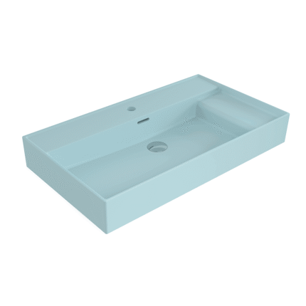 Bocchi Milano Sağdan Etejerli Lavabo 80 cm Mat Buz Mavisi - 1537-029-0126 - Etajerli Lavabo