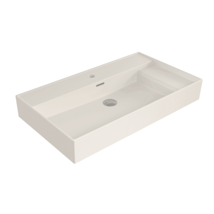 Bocchi Milano Sağdan Etejerli Lavabo 80 cm Parlak Bisküvi - 1537-014-0126 - Etajerli Lavabo