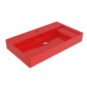 Banyocu | Banyocu.com.tr Bocchi Milano Sağdan Etejerli Lavabo 80 cm Parlak Kırmızı - 1537-019-0126 - Etajerli Lavabo