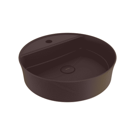 Bocchi Sottile Slim Line Batarya Banklı Yuvarlak Lavabo 45 cm Mat Kahve