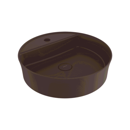 Bocchi Sottile Slim Line Batarya Banklı Yuvarlak Lavabo 45 cm Mat Kahve - 1599-025-0126 - Tezgah Üstü Lavabo