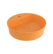 Bocchi Sottile Slim Line Batarya Banklı Yuvarlak Lavabo 45 cm Parlak Mandalina Sarısı - 1599-021-0126 - Tezgah Üstü Lavabo