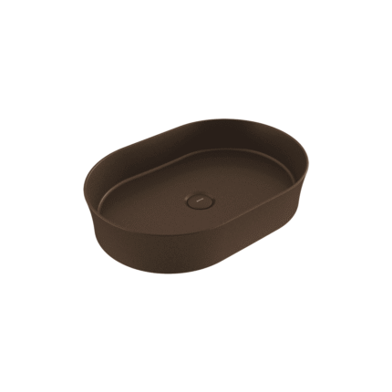 Bocchi Sottile Slim Line Tezgah Üstü Elips 55X38 cm Lavabo Mat Bronz