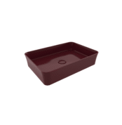 Bocchi Sottile Slim Line Tezgah Üstü Dikdörtgen 55X38 cm Lavabo Parlak Burgonya Bordosu - 1476-072-0125 - Tezgah Üstü Lavabo