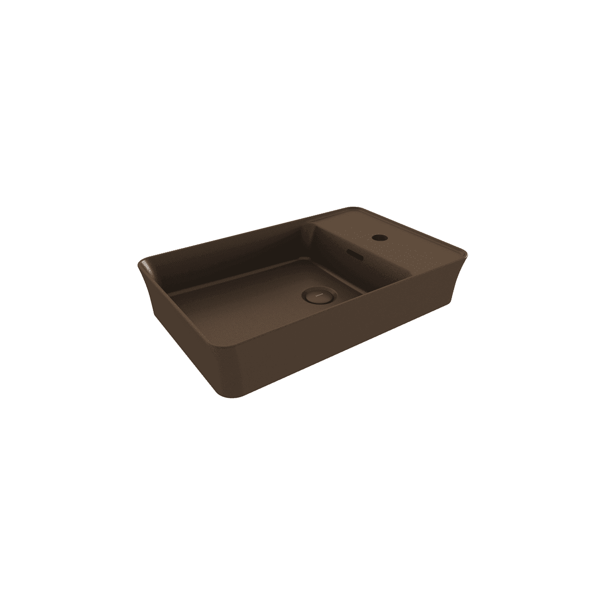 Bocchi Sottile Slim Line Tezgah Üstü Dikdörtgen Batarya Banklı 60X38 cm Lavabo Mat Bronz