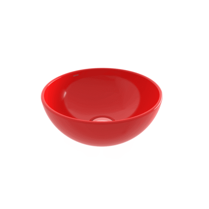 Bocchi Sottile Slim Line Tezgah Üstü Yuvarlak 26 cm Lavabo Parlak Kırmızı - 1471-019-0125 - Tezgah Üstü Lavabo