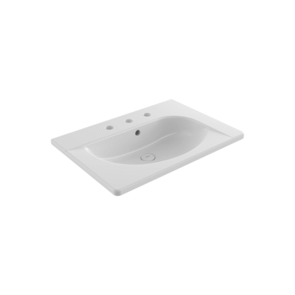 Bocchi Taormina Arch Etajerli Lavabo 65cm Üç Delikli Parlak Beyaz - 1009-001-0127 - Etajerli Lavabo