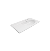 Bocchi Taormina Arch Etajerli Lavabo 86 cm Üç Delikli Parlak Beyaz - 1020-001-0127 - Etajerli Lavabo