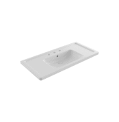 Bocchi Taormina Pro Etajerli Lavabo 105 cm Üç Delikli Parlak Beyaz - 1118-001-0127 - Etajerli Lavabo