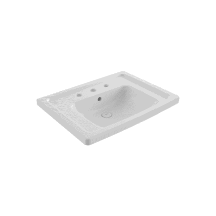 Bocchi Taormina Pro Etajerli Lavabo 66 cm Üç Armatür Parlak Beyaz