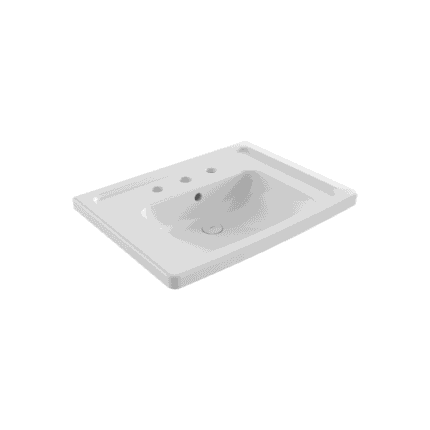 Bocchi Taormina Pro Etajerli Lavabo 66 cm Üç Armatür Parlak Beyaz - 1007-001-0127 - Etajerli Lavabo