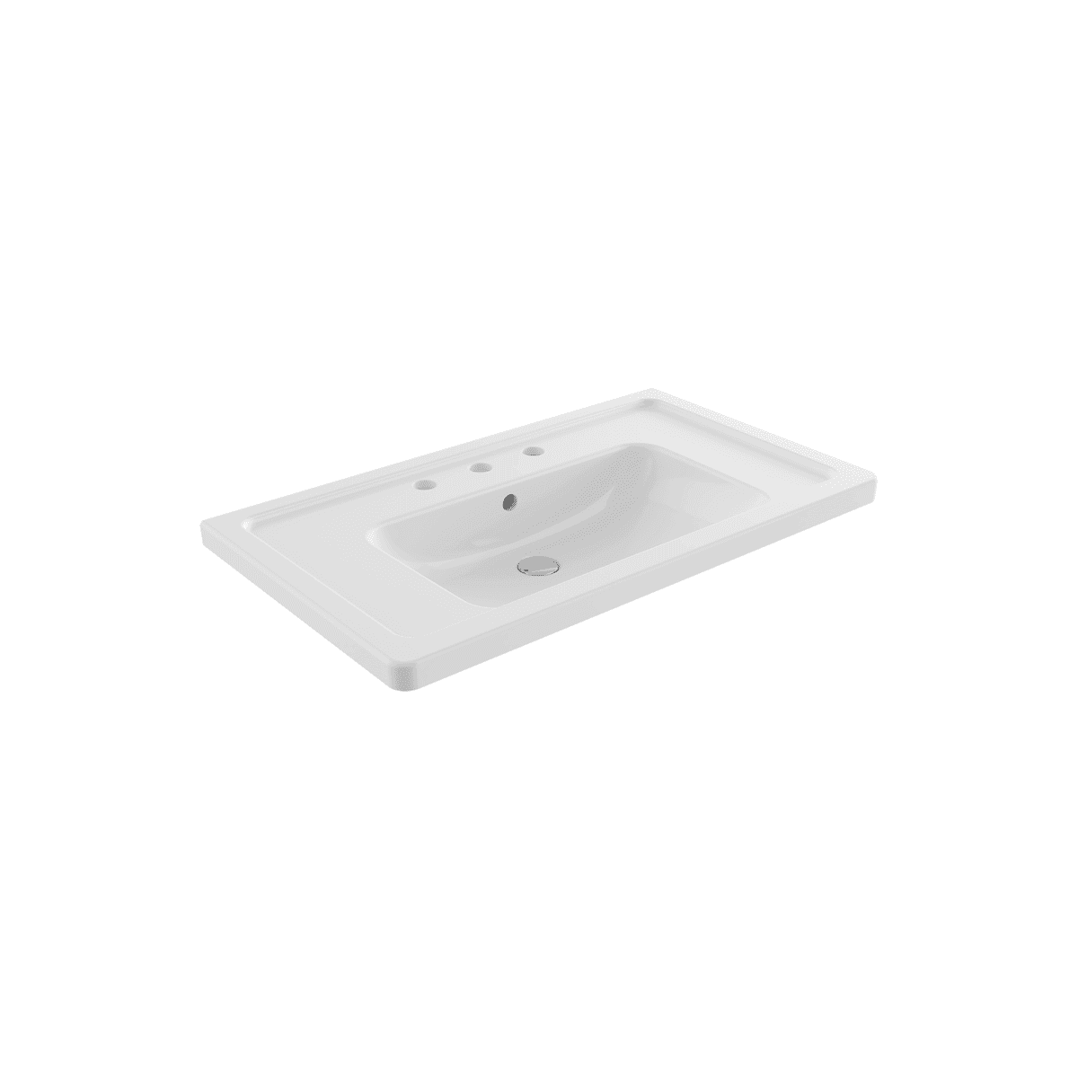 Bocchi Taormina Pro Etajerli Lavabo 85 cm Üç Delikli Parlak Beyaz Bocchi Taormina Pro Etajerli Lavabo 85 cm Üç Delikli Parlak Beyaz