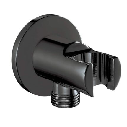 ECA Duş  Çıkış Dirseği Askl.Yuvarlak Rozet Mat Siyah