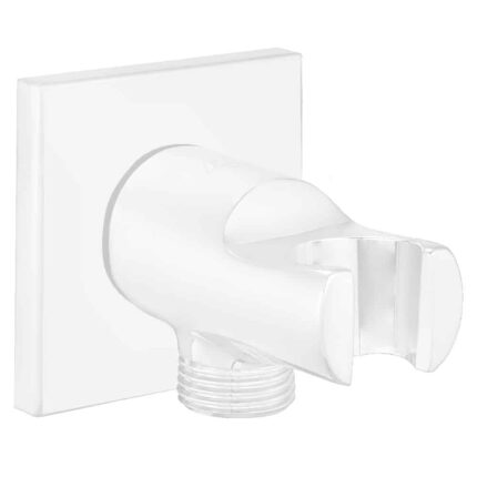 ECA Duş Çıkış Dirseği Askl.Kare Rozet Mat Beyaz - 102199603C4 - Duş Çıkış Dirseği