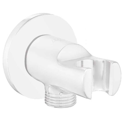 ECA Duş Çıkış Dirseği Askl.Yuvarlak Rozet Mat Beyaz - 102199523C4 - Duş Çıkış Dirseği