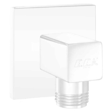 ECA Elegant Duş  Dirseği Kare Rozet Mat Beyaz