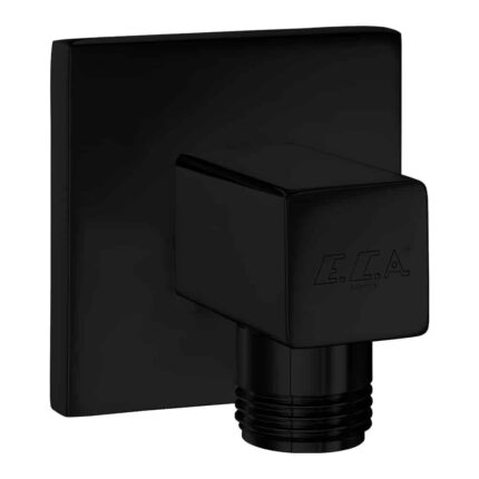 ECA Elegant Duş Dirseği Kare Rozet Mat Siyah - 102126388C1 - Çıkış Ucu