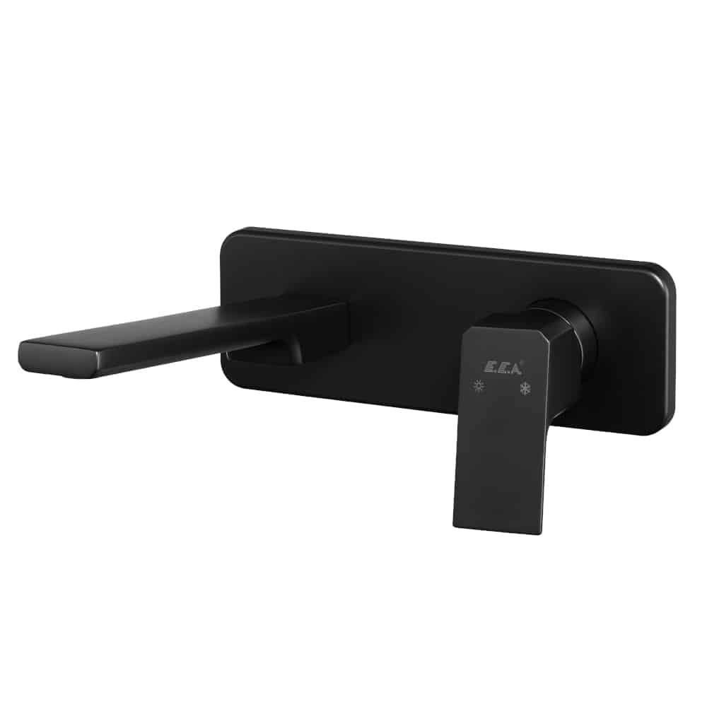 ECA Tiera Ankastre Lavabo Bataryası Sıva Üstü Tek Rozet Mat Siyah ECA Tiera Ankastre Lavabo Bataryası Sıva Üstü Tek Rozet Mat Siyah