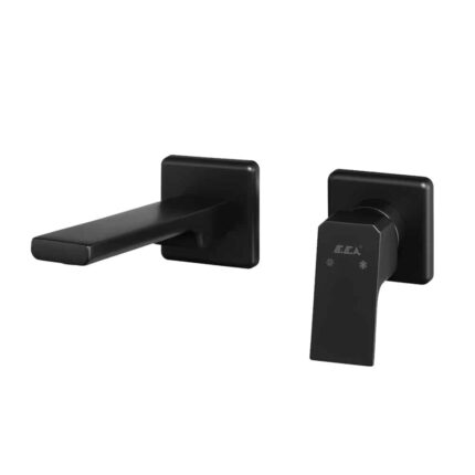 ECA Tiera Ankastre Lavabo Bataryası Sıva Üstü Çift Rozet Mat Siyah - 102167605C1-KK - Ankastre Lavabo Bataryası