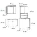 Fym Deniz 80 cm Banyo Dolabı