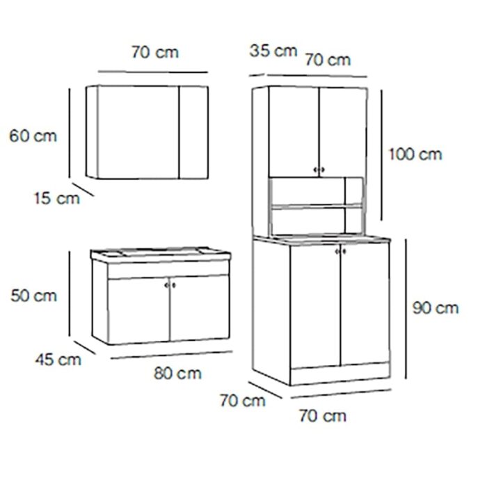 Fym Deniz 80 cm Banyo Dolabı
