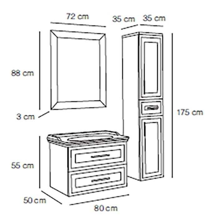 Fym Enzo 80 cm Banyo Dolabı