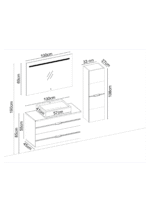 Gent Bathline 55100 V32 Banyo Dolabı 100 cm - Bathline-55100-V32-100 - Banyo Dolapları - 1