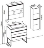 Gent Bathline 5585 V31 Banyo Dolabı 85 cm