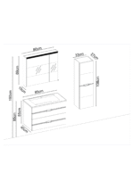 Gent Bathline 5585 V33 Banyo Dolabı 85 cm - Bathline-5585-V33-85 - Banyo Dolapları - 1