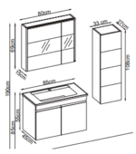 Gent Boztepe 5585 V32 Banyo Dolabı 85 cm - Boztepe-5585-V32-85 - Banyo Dolapları - 1