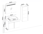 Gent Boztepe 5585 V33 Banyo Dolabı 85 cm - Boztepe-5585-V33-85 - Banyo Dolapları - 1