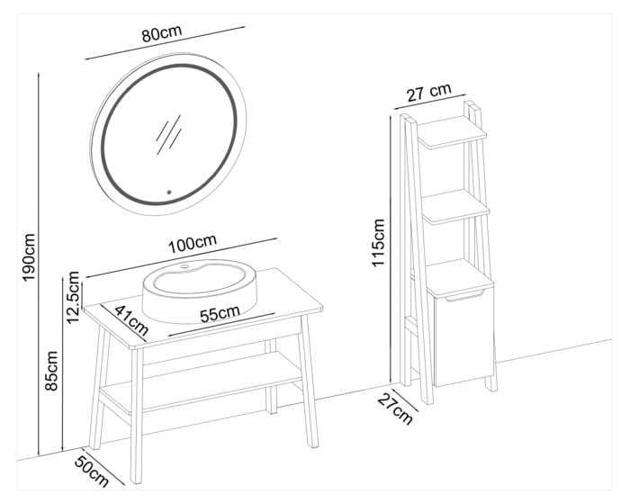 Gent Cool 100 V31 Banyo Dolabı 100 cm - Cool-100-V31-100 - Banyo Dolapları - 1