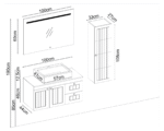 Gent Efes 46100 V33 Banyo Dolabı 100 cm - Efes-46100-V33-100 - Banyo Dolapları - 2