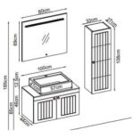 Gent Efes 4685 V32 Banyo Dolabı 85 cm - Efes-4685-V32-85 - Banyo Dolapları - 2