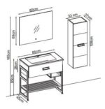 Gent Hanne 2885 V31 Banyo Dolabı 85 cm - Hanne-2885-V31-85 - Banyo Dolapları - 2