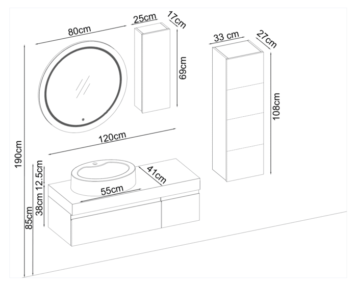 Gent Moderno 28120 V31 Banyo Dolabı 120 cm - Moderno-28120-V31-120 - Banyo Dolapları - 1