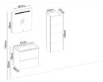 Gent Porto 5561 V32 Banyo Dolabı 61 cm - Porto-5561-V32-61 - Banyo Dolapları - 1